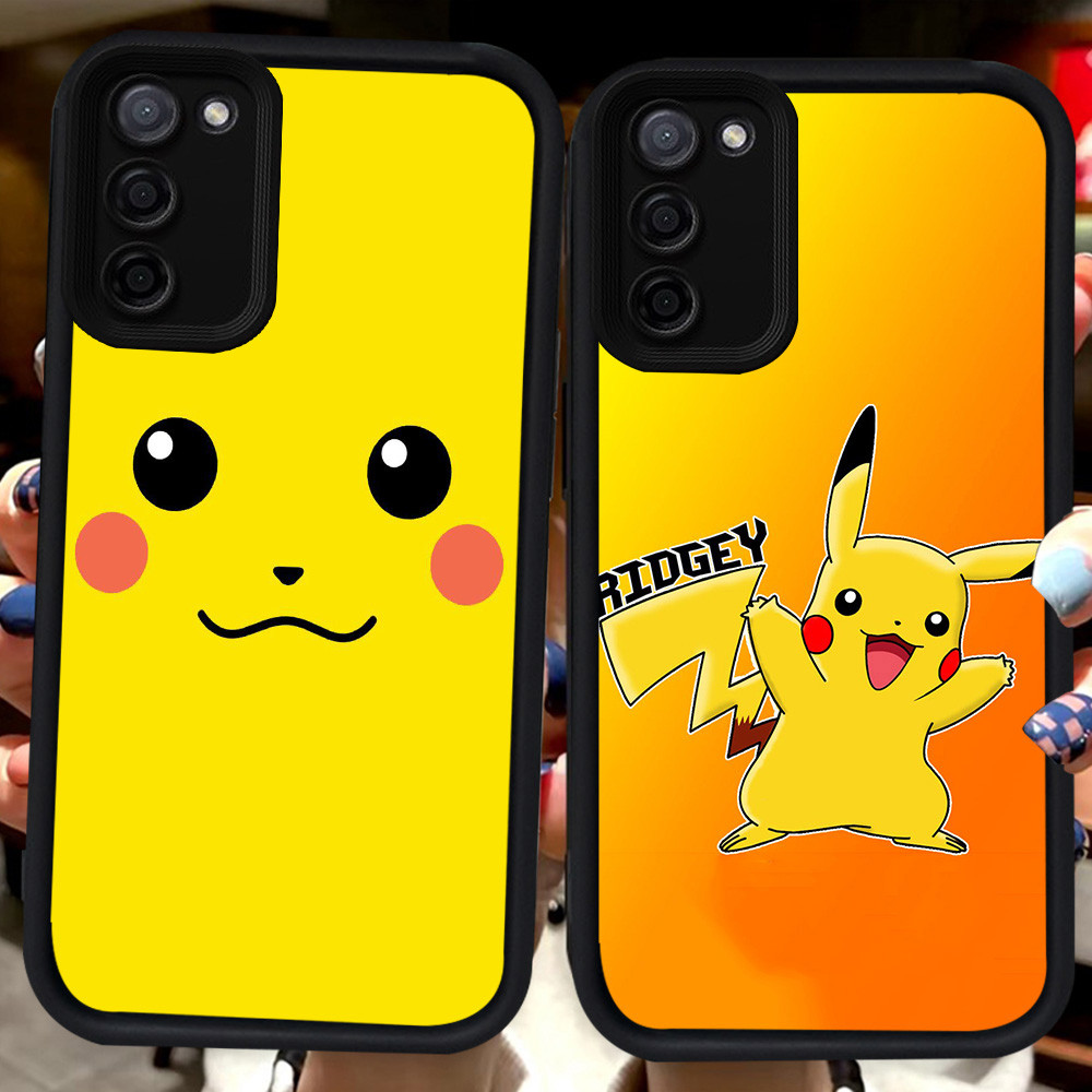 ปลอกสีดําสําหรับ Samsung A02 A51 A03S J4 M02S M02 J6 Plus A02S A71 A03 Core F02S A31 H124 Pikachu