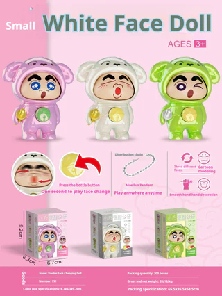 เครยอนชินจังแขวนตุ๊กตาพวงกุญแจตุ๊กตาตกแต่งรถที่มีสีสันสร้างสรรค์อุปกรณ์ต่อพ่วงแปลกใจใบหน้า-แขวนตุ๊กตาสก์ท็อปเครื่องประดับของขวัญวันเกิด