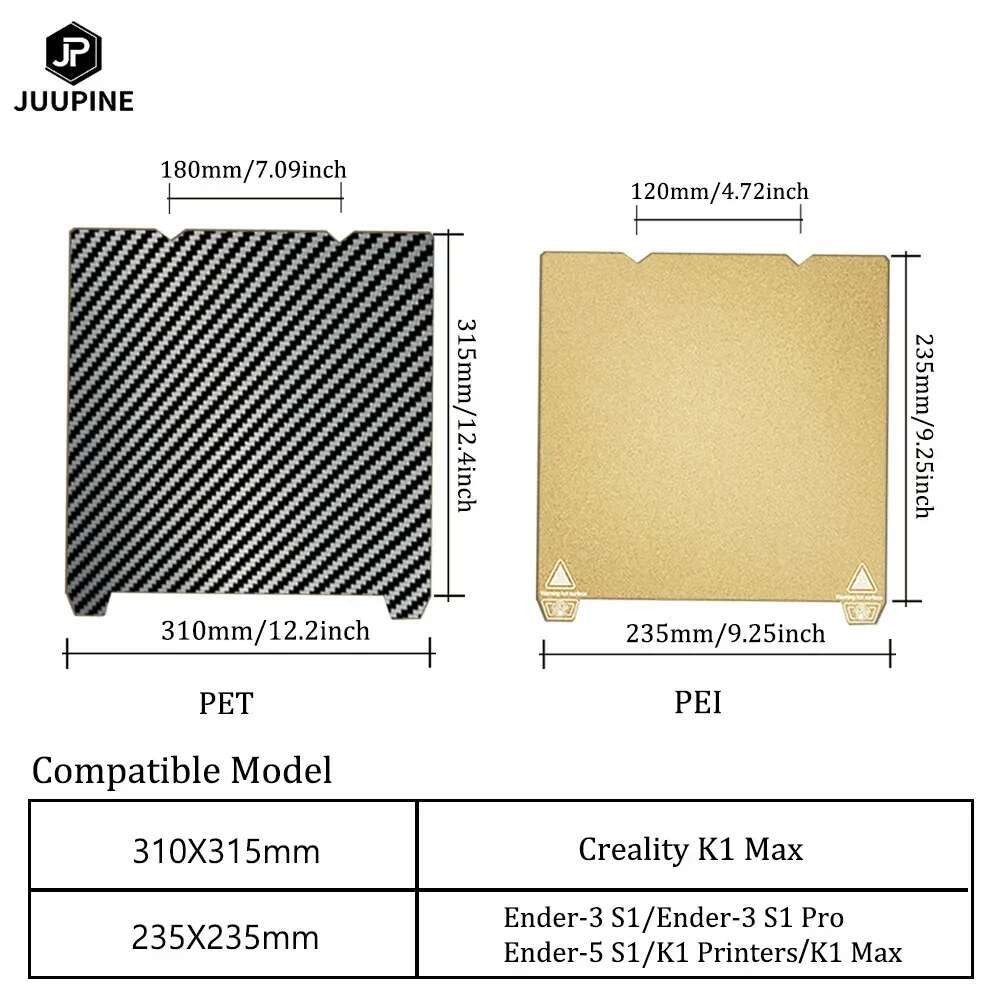 3D สําหรับ Creality k1 Max สร้างแผ่น Ender 3 S1 Ender 3 V3 Se K1C เตียง Creality k1 สร้างแผ่น H1H PEO PEY PEI แผ่น 235x235 310x315 - รูปที่ 5