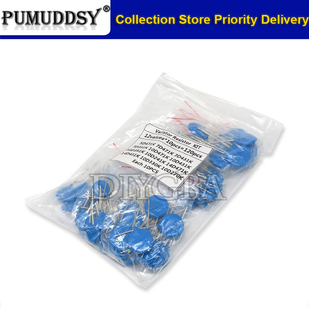 100PCS = 12 ค่า*10PCS Vartor Resistor ชุดสารพัน 5D471K 7D471K 7D431K 7D391K 10D471K 10D431K 10D391K 