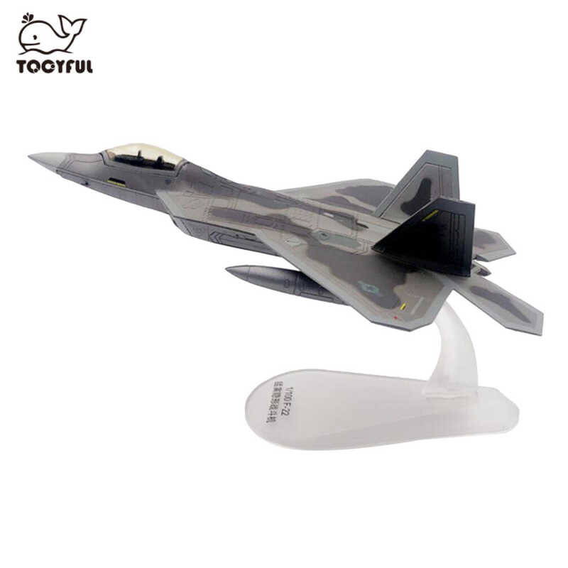 LY TOOYFUL 1:100 American F-22 Aircraft Diecast Alloy Airplane Aircraft Model For Kids
