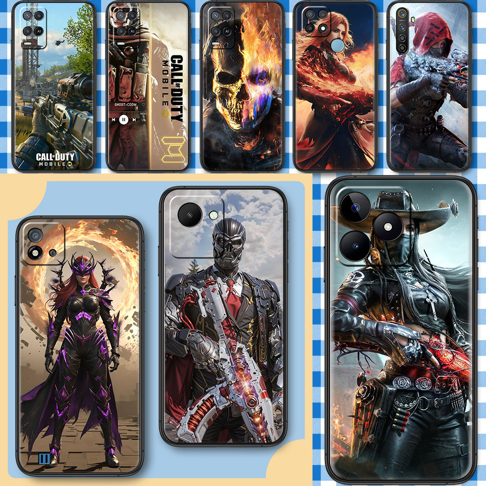 สําหรับRealme 9 Pro Plus 9i 4G 12 Lite 12X 12 + 13 Call of Duty Mobile SoftสีดําTPUเคสโทรศัพท์