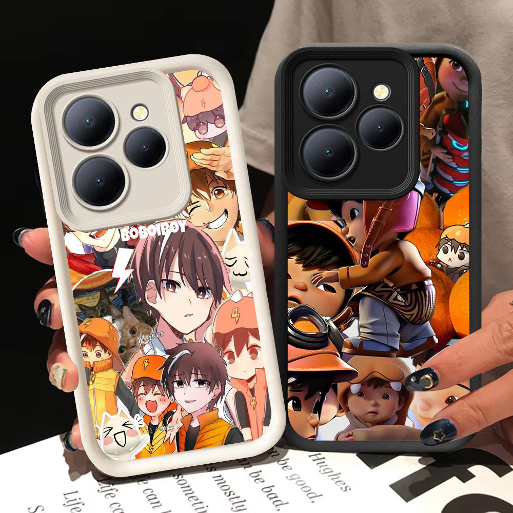 BI73 Bobiboy Casing สําหรับ Infinix HOT 40 Smart 8 Pro 30 30i Play 40i สีขาวสีดํา