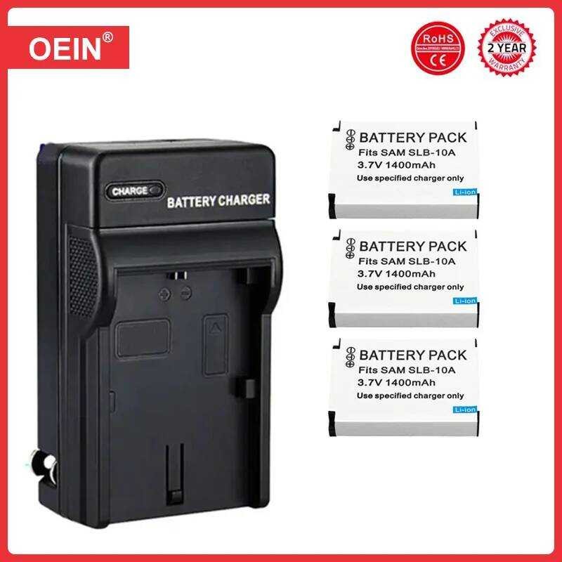 ▥ 4 ชิ้น Slb-10A Slb10a 10A แบตเตอรี่สําหรับ Samsung Pl50 Pl60 Pl65 P800 Sl820 Wb500 Wb550 Hz10