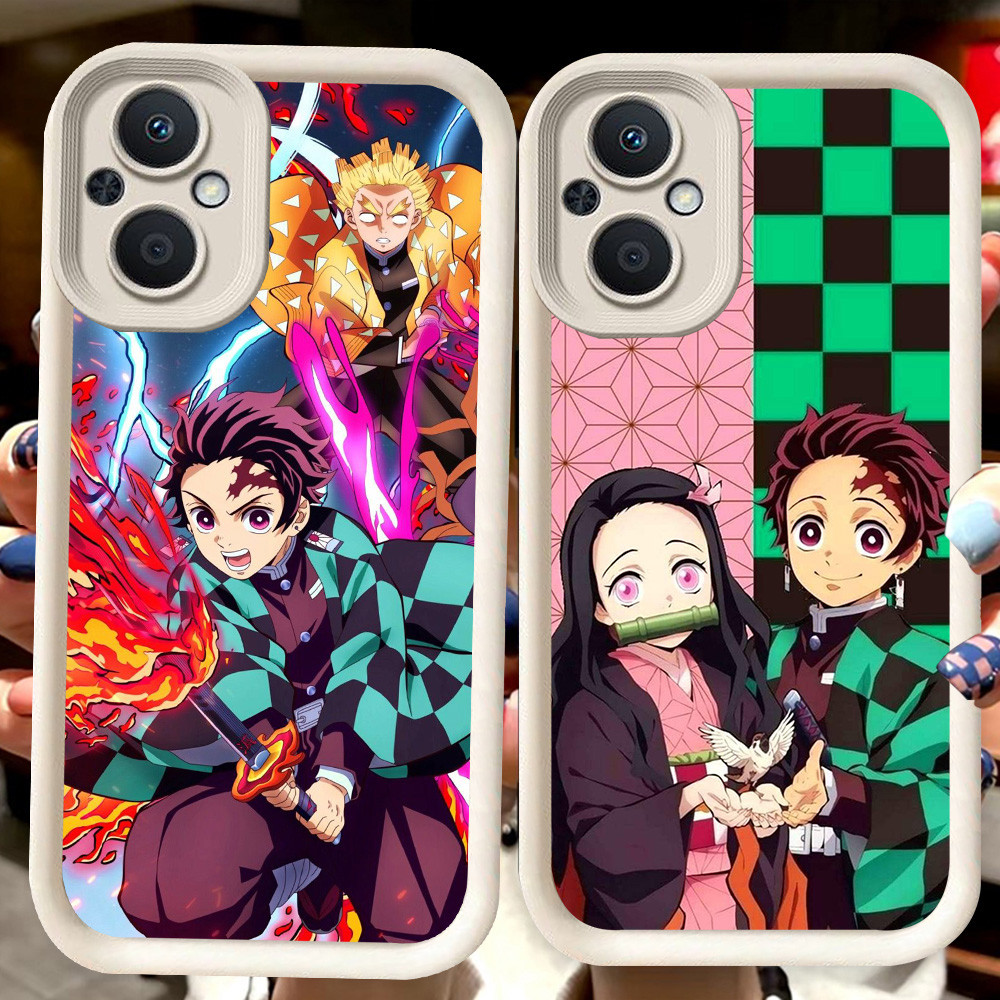 H109 Tanjiro X Nezuko ปลอกสีขาวสําหรับ OPPO Reno 8Z 7 7Z ค้นหา X5 8 Lite 5G