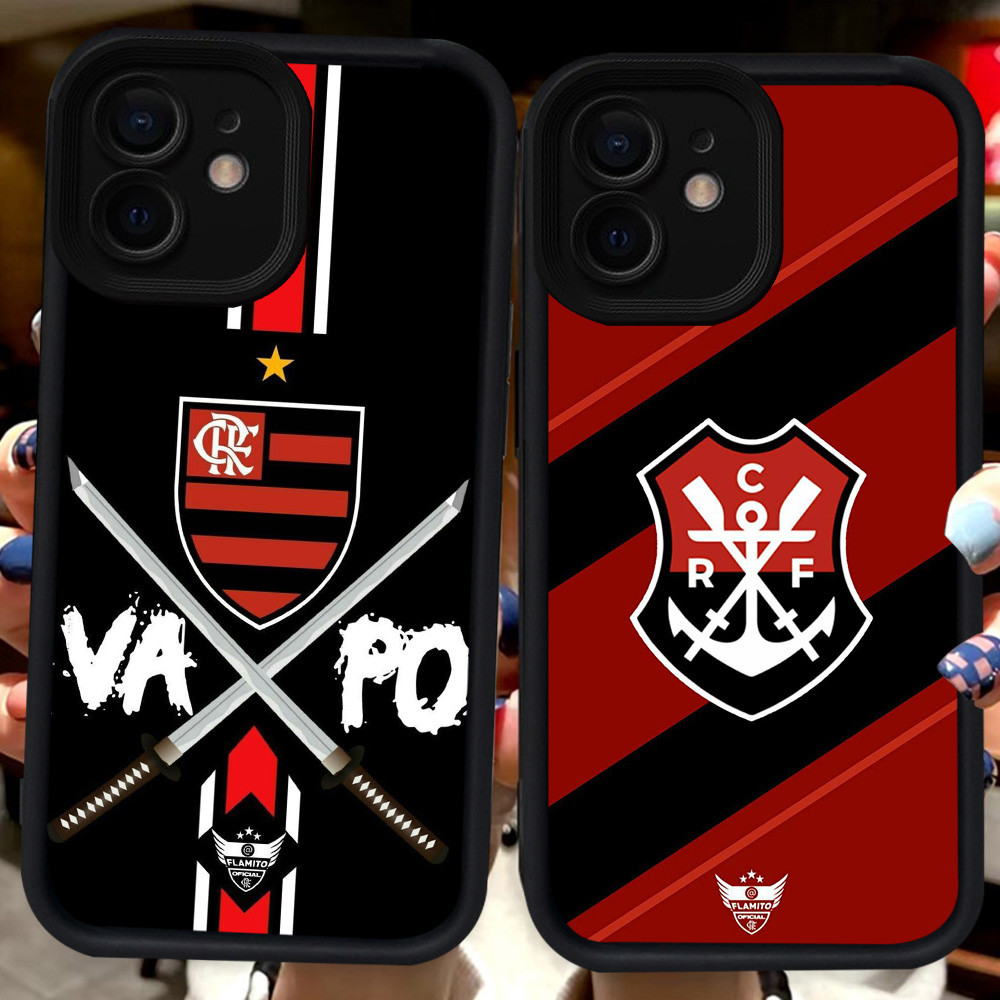 เคสสีดําสําหรับ iPhone 11 XR 12 Mini XS 15 X Pro Max H79 Flamengo Club
