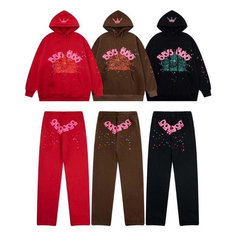 ♞Sp5der 555 555 เสื้อกันหนาว มีฮู้ด ผ้าฝ้ายแท้ พิมพ์ลายดาว คุณภาพสูง สําหรับผู้ชาย และผู้หญิง 2025