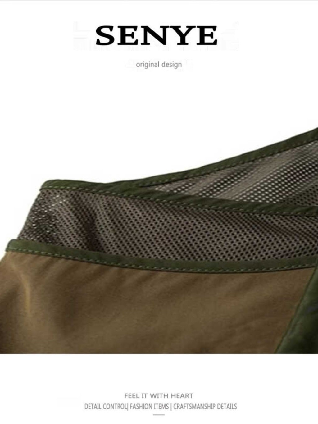 Outdoor Mountain Series แฟชั่นเครื่องมือเสื้อกั๊กผู้ชาย Contrast สี Multi-pocket Functional ยุทธวิธีตกปลาเสื้อกั๊ก American Retro Jacket - รูปที่ 3