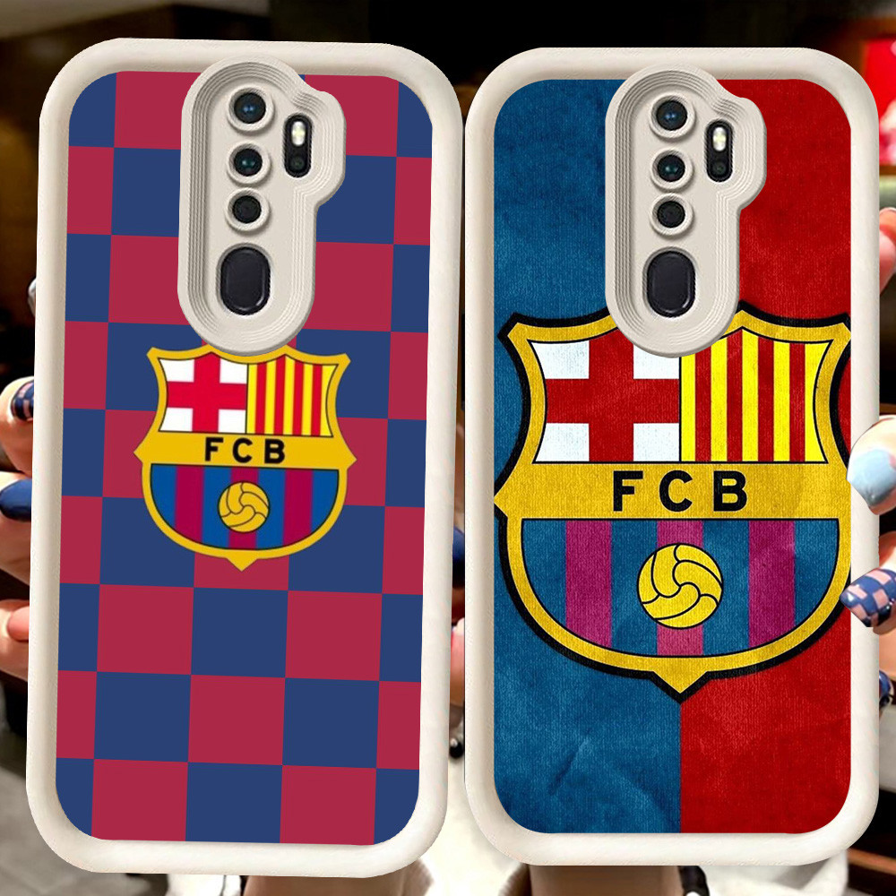 H48 FC Barcelona สีขาวปลอกสําหรับ OPPO Reno 2Z A83 A5 A9 A37 F11 2F A39 2020 Pro