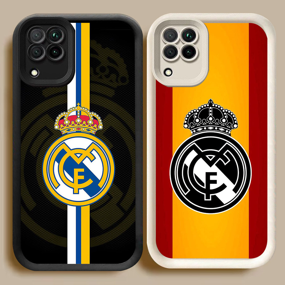 BI97 Real M-Madrid Casing สําหรับ Samsung Galaxy A12 A22 5G สีขาวสีดํา