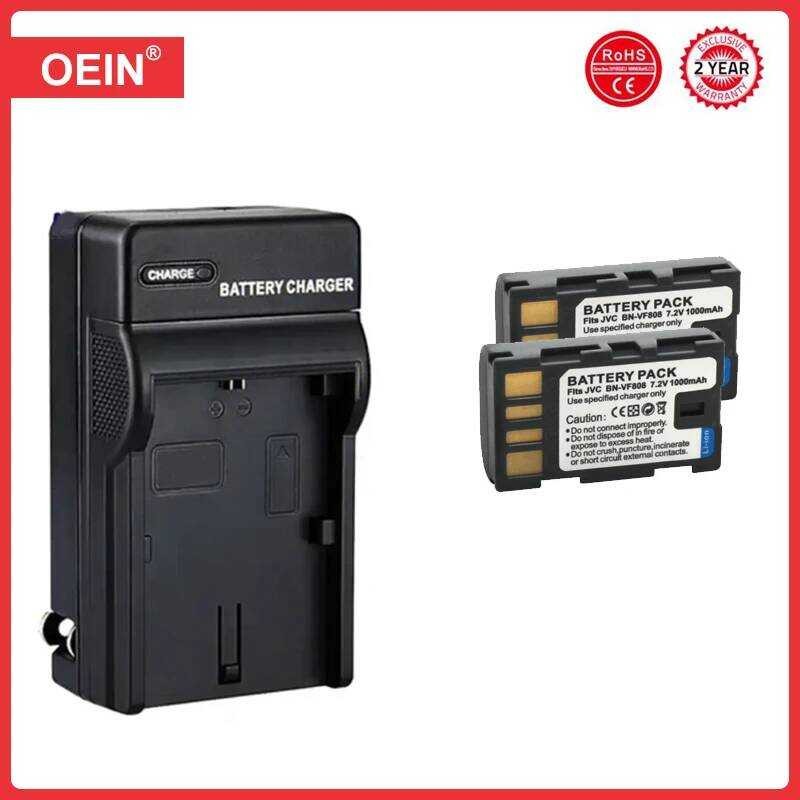 ❃ 4 ชิ้น 1000 มิลลิแอมป์ชั่วโมง Bn-Vf808 Bn-Vf808u Bnvf808 แบตเตอรี่และเครื่องชาร์จสําหรับ JVC ❃