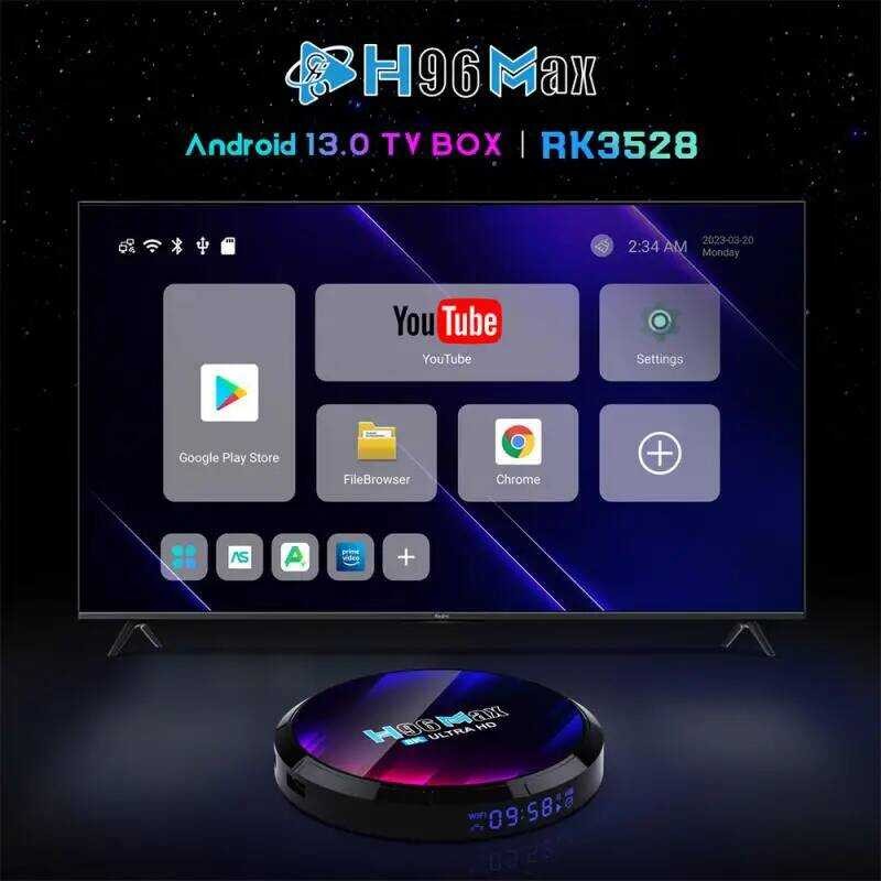 กล่องทีวีอัจฉริยะ ☢ H96 MAX Tvbox Rk3528 Android 13 Rockchip 3528 Quad Core รองรับวิดีโอ 8K Wif