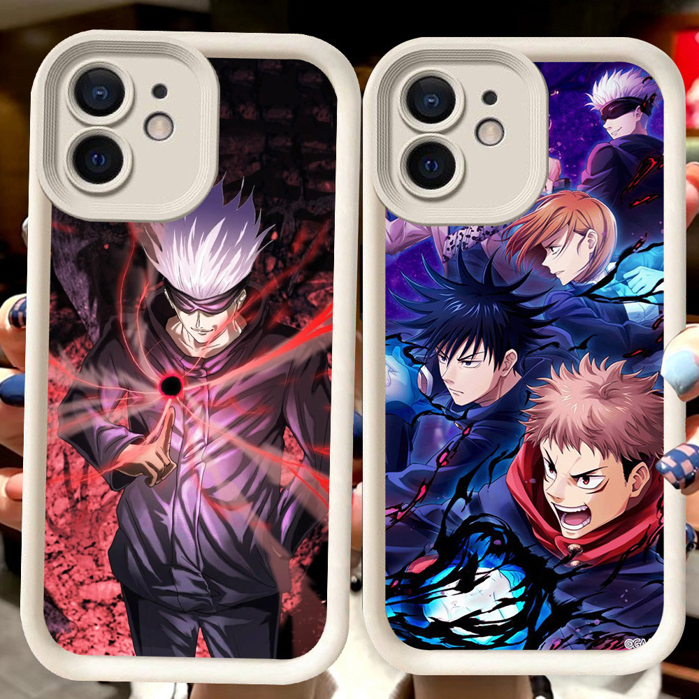 H85 Jujutsu Kaisen ปลอกสีขาวสําหรับ iPhone XS 12 Mini X 15 11 XR Pro Max