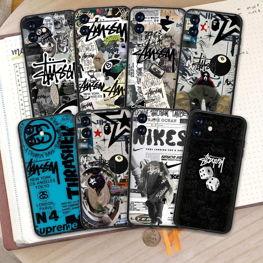 เกราะป้องกัน OPPO A3 A3X A3Pro K12X F25 Pro F27 A40 เคสโทรศัพท์ 8Y84 Stussy ซิลิโคนอ่อนนุ่ม