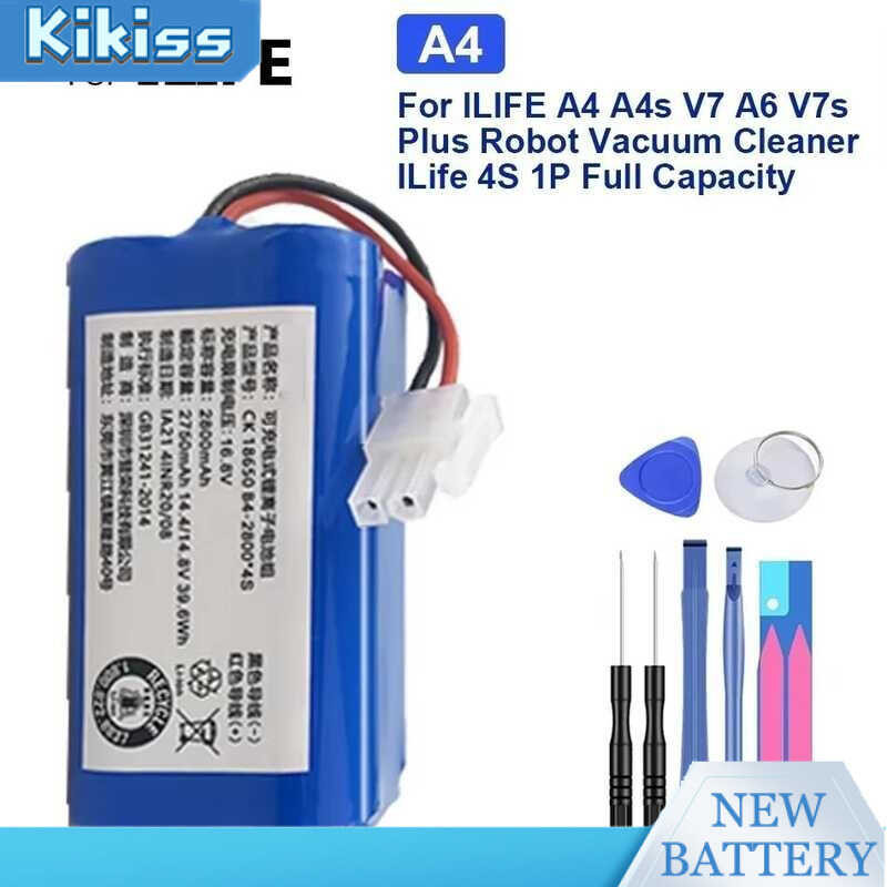 Original Battery For ILIFE A4 A4s V7 A6 V7s Plus Robot Vacuum Cleaner ILife 4S 1P Full 2800mAh