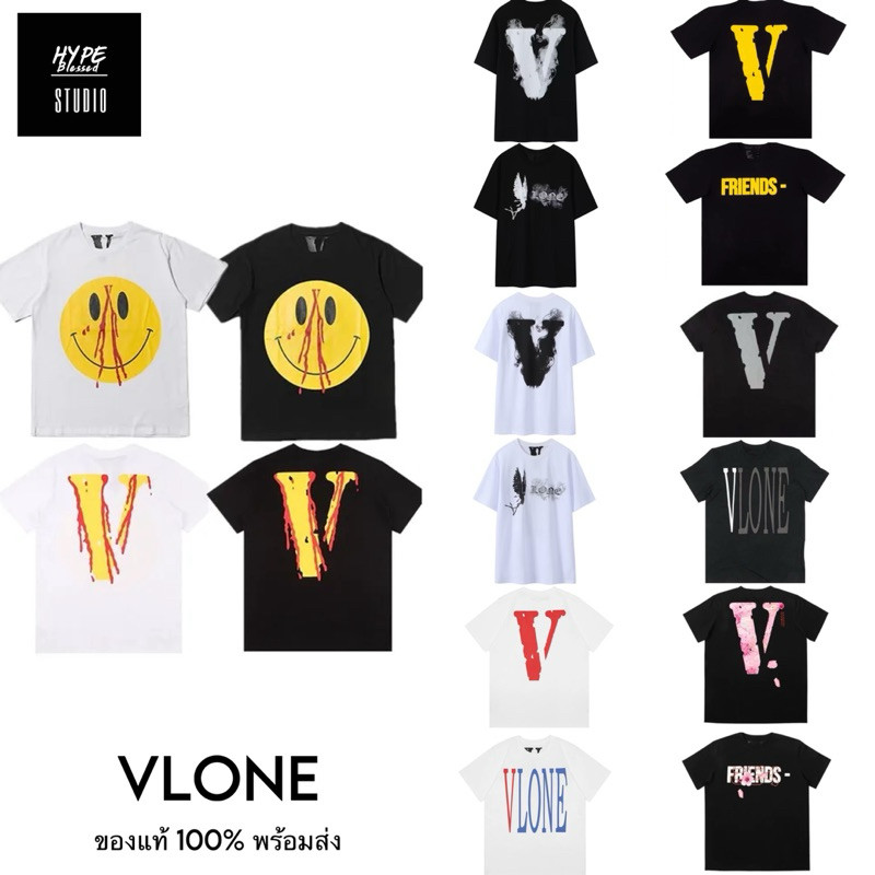 ♞เสื้อยืด Vlone T-shirt สินค้าพร้อมส่ง ของแท้100% WHF