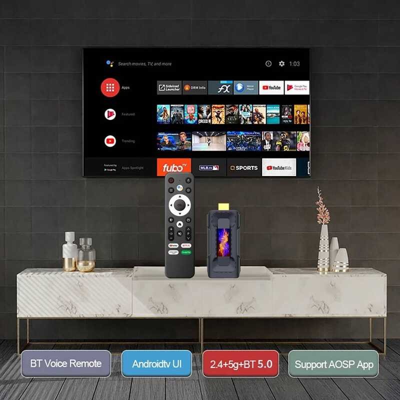สมาร์ททีวีสติ๊ก ☢ Android 13 ATV 2.4G 5G Dual Wifi TV Box รองรับ 8K Hdr10+ H265 เครื่องเล่นมีเด