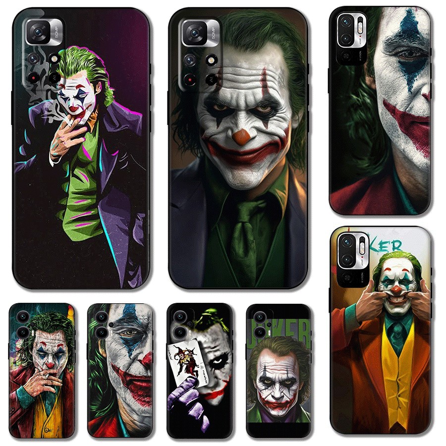 L5D Joker สําหรับ Redmi หมายเหตุ 7 8 9 10 4G Pro Max 8T 9S 9T TPU ซิลิโคนอ่อนนุ่มกันกระแทกหรูหราสีดํ