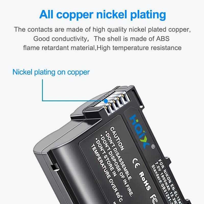 ❃ HQIX  สําหรับ Nikon D800e D610 D600 D7200 D7100 D850 D780 1 V1 กล้อง En-El15b Dual Charger แบต ❃