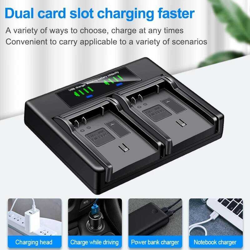 ▥ HQIX สําหรับ Nikon D800e D610 D600 D7200 D7100 D850 D780 1 V1 กล้อง En-El15b Dual Charger แบต