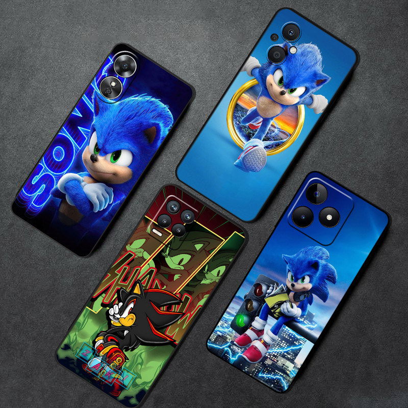 เคสโทรศัพท์สีดํานุ่มสําหรับ OPPO Reno 2Z 2F 3 4 5 5F 6 7Z 8Z 8T 11F 12F 12FS 12 27KZ โซนิคเม่นฝาครอบ