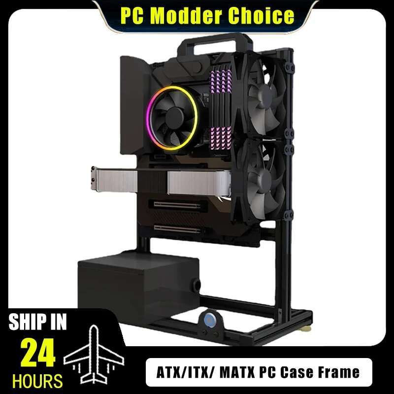 โครงเคสคอมพิวเตอร์แบบเปิด, ชั้นวางแชสซีแนวตั้ง, ตู้พีซีนักเล่นเกมสําหรับเล่นเกมเดสก์ท็อป DIY รองรับ 