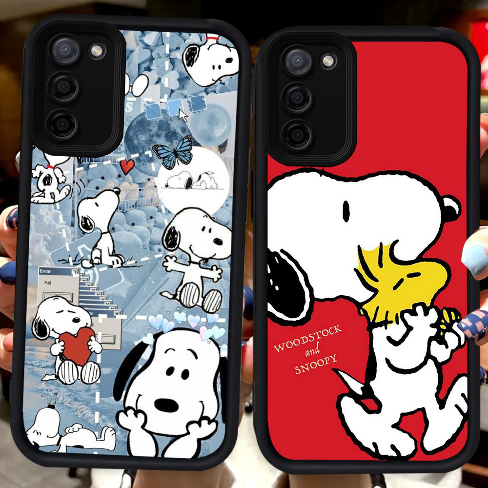 ปลอกสีดําสําหรับ Samsung A02 A51 A03S J4 M02S M02 J6 Plus A02S A71 A03 Core F02S A31 H87 Snoopy