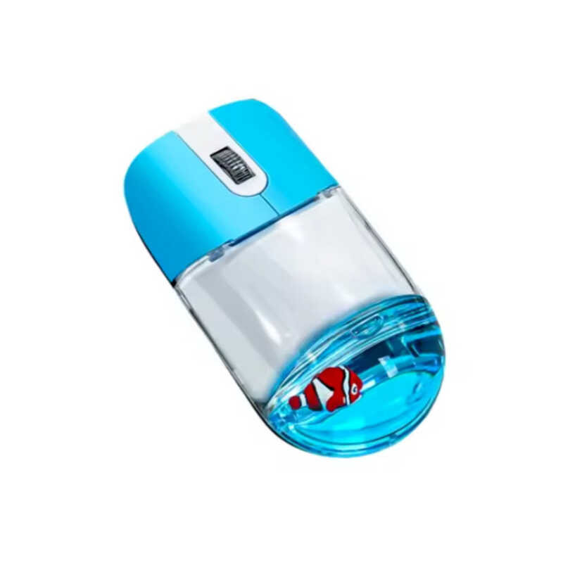 Frutiger Aero Aqua Liquid Mouse น่ารักลอย Aquarium สัตว์ 2.4G + บลูทูธไร้สาย Optical Ocean ตุ๊กตาเม้