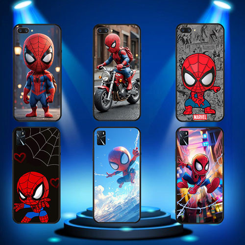สีดําอ่อนRealme Q3 Q3i 5G V13 V11 V11S 9i 9 Pro 5G 9 Pro Plus 5G Spider Man1 เคสโทรศัพท์