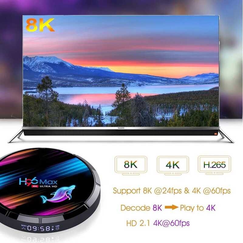 กล่องสมาร์ททีวี ☢ H96 MAX X3 Amlogic S905x3 Android 9.0 8K สูงสุด 4Gb RAM 64Gb ROM เครื่องเล่นม