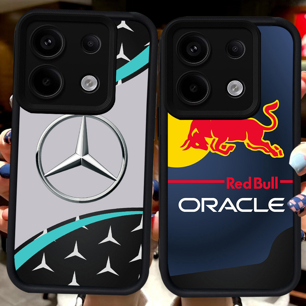 ปลอกสีดําสําหรับ Xiaomi Redmi 15C 13X POCO 13C หมายเหตุ 13 13T X6 Neo M6 Pro Plus 5G H19 F1 โลโก้ทีม