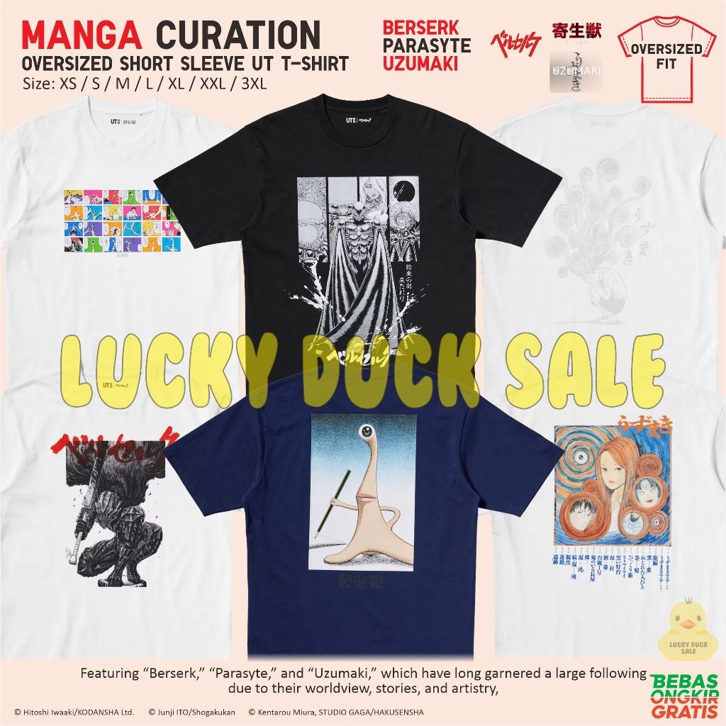 ♞,♘,♙มังงะ UT เสื้อขนาดใหญ่ UNIQLO เสื้อยืด Serk Unisex Parasyte Uzumaki Whirlwind Kiseiju FAH