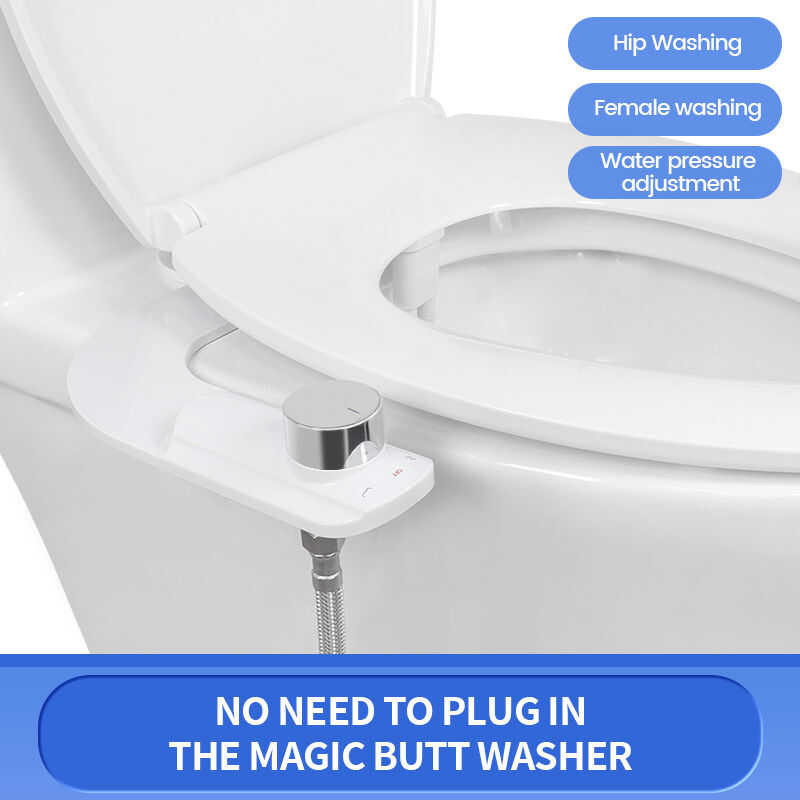 LY SAMODRA Ultra-Slim Bidet Attachment Non-Electric Dual Nozzle (Female & Rear Wash)Chrome S  But
