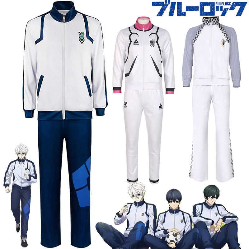 LY Anime Blue Lock Jersey Training Suit Isagi Yoichi Bachira Meguru Cosplay Sportswear Set White Lo