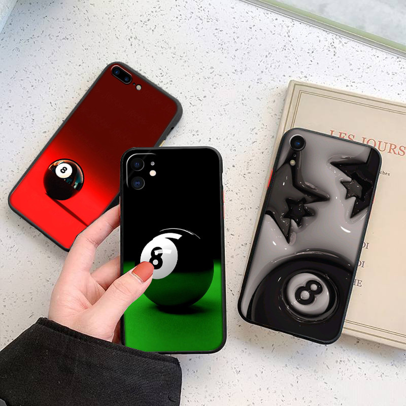 เคสโทรศัพท์สีดําแบบนุ่มสําหรับ iPhone 5 6S SE X XS Max XR 6 7 8 Plus 31EF บิลเลียดโลโก้ฝาครอบ