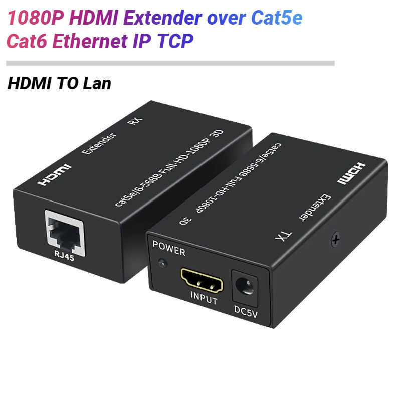 1080P Cat5e HDMI Extender Cat6 Ethernet IP TCP ถึง 60M HDMI to LAN Converter TXRX Transceiver HDMI 3
