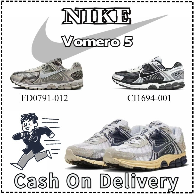 ♞,♘【NIKE OFFICIAL STORE】Nike Air Zoom Vomero 5 รองเท้าวิ่งสบายน้ำหนักเบาระบายอากาศได้ grey FD0791-0