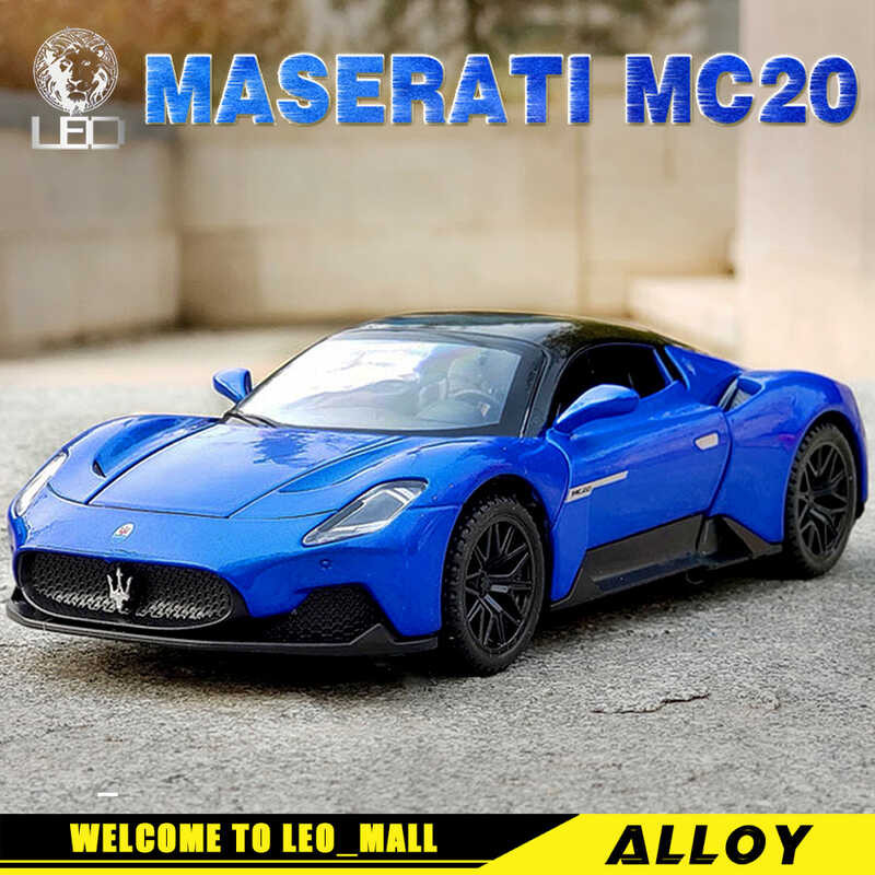 LY LEO 1:32 Maserati Mc20 Diecast Metal Car Model Toy Zine Alloy Pull Back Vehicles Car Boys Toys F