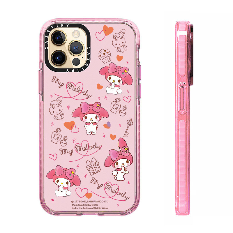น่ารัก Melody Loving Heart Lines สําหรับ IPhone 11 14 15 16 Pro Max 12 13 Mini Cover X XR XS Max ซิลิโคนนุ่มกันชนใส SE 2022 6 7 8 Plus ปลอกกันกระแทก