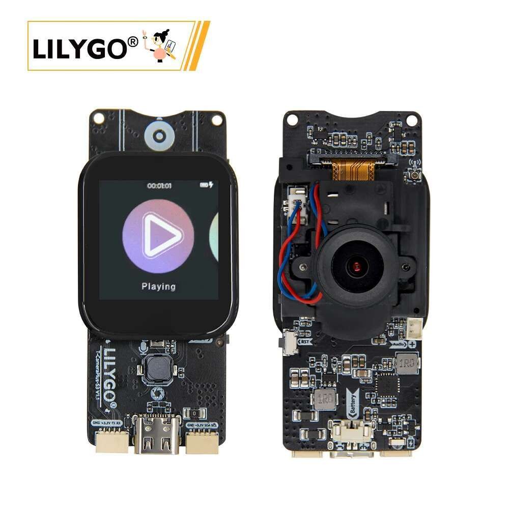 ลิลลี่โก® T-Camera-Plus-S3 ESP32-S3 บอร์ดพัฒนากล้อง 2/5 ล้านพิกเซล IR-Cut Night Vision โมดูล 1.3 นิ้วจอแสดงผลแบบสัมผัส