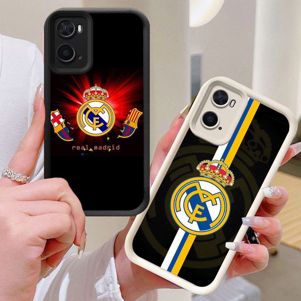 BI97 Real M-Madrid Casing สําหรับ OPPO A57 A57s A36 A76 A57e สีขาวสีดํา