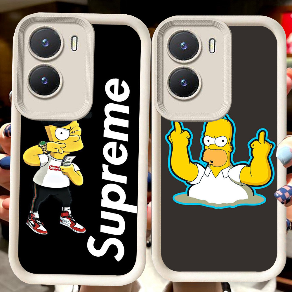 H88 Simpsons ปลอกสีขาวสําหรับ VIVO Y35 Y75 Y01 Y55 Y22 iQOO 13 Z10 T4 Z9X Y15s Y22s Y56 Y15a Z9 Y16 