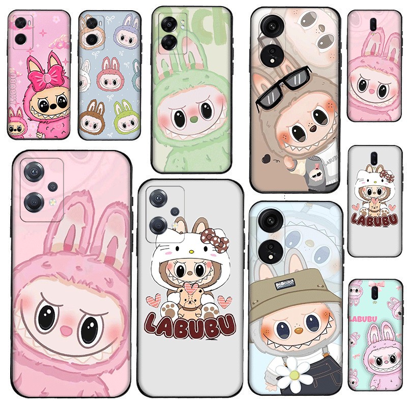 L4F น่ารัก Labuboo การ์ตูน bubble mart สําหรับ OPPO R9 F1 Plus R9S Reno 2 2Z 2F 3 4 Pro 5 5F Lite 5K