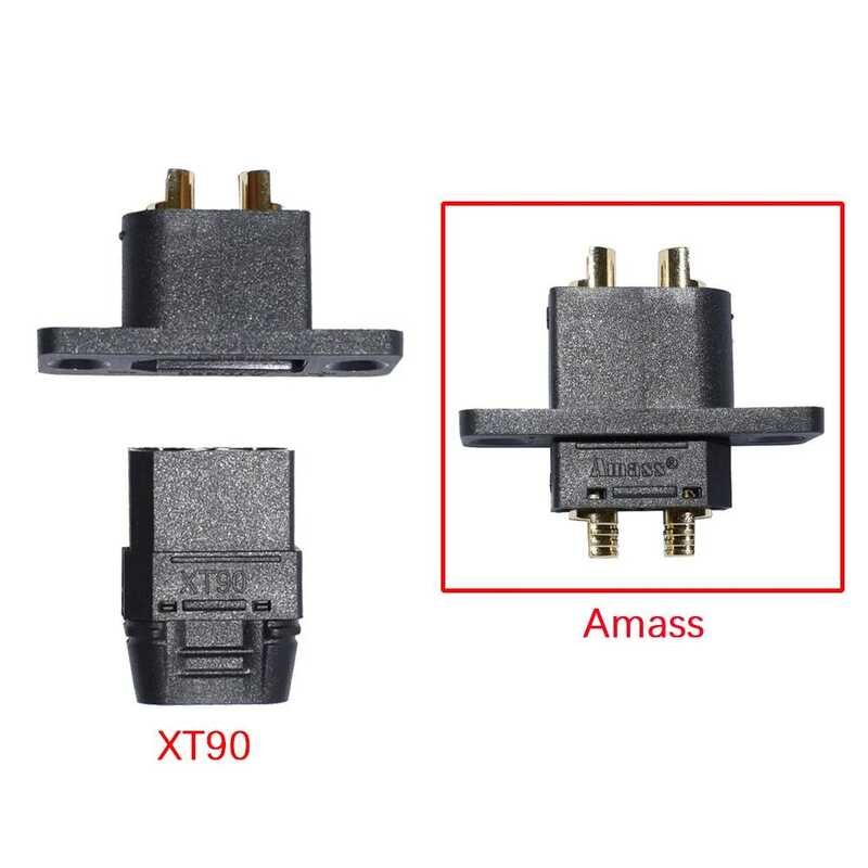 ▥ Amass Xt90e ปลั๊กต่อตัวเมีย Xt90e แบบติดตั้งได้พร้อมสกรูสำหรับเครื่องบินอาร์ซีสำหรับแ