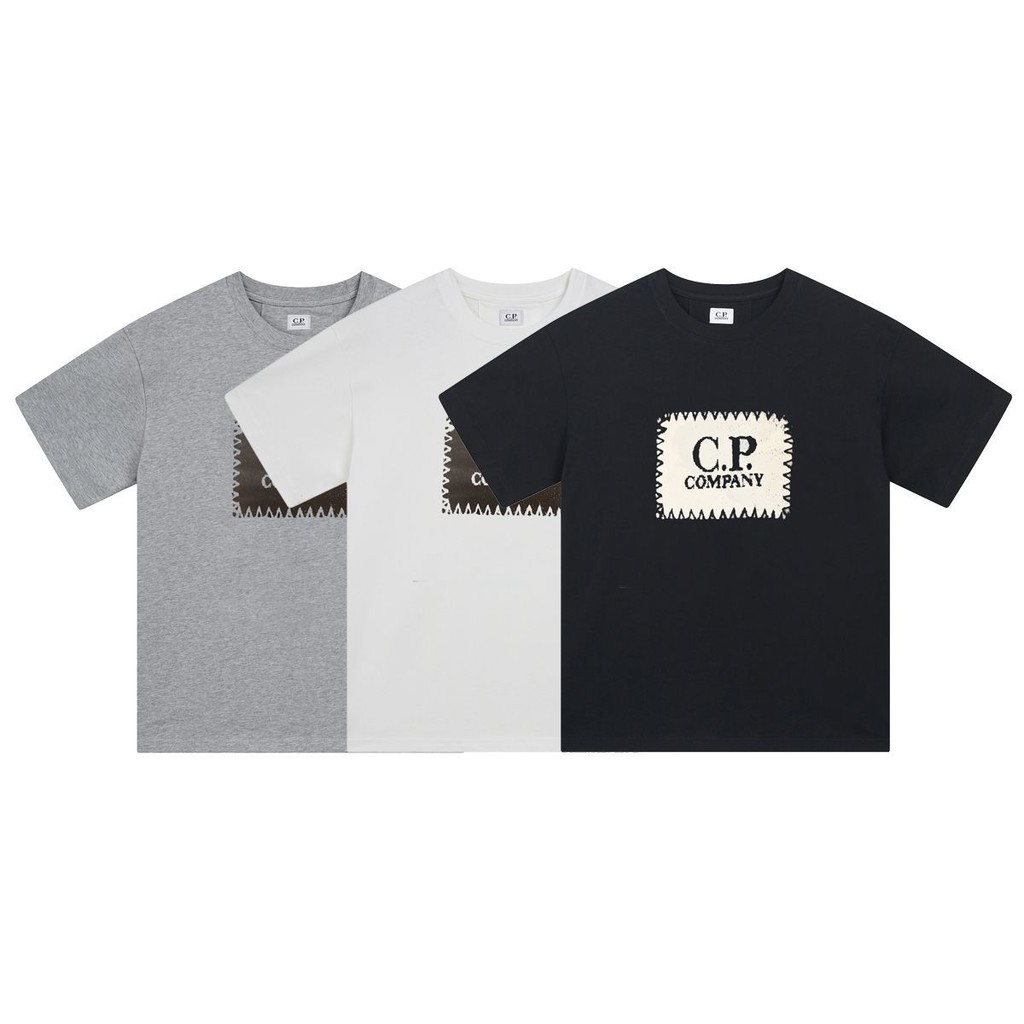 ซี.พี. ฤดูร้อนใหม่และอินเทรนด์แบรนด์ CP Letter Casual Company เสื้อสวมหัวหลวมคอกลมแขนสั้นผู้ชาย