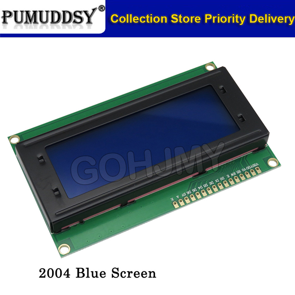 1pcs LCD Board 2004 20*4 LCD 20X4 5V หน้าจอสีฟ้า blacklight LCD2004 จอแสดงผลโมดูล LCD 2004 ใหม่