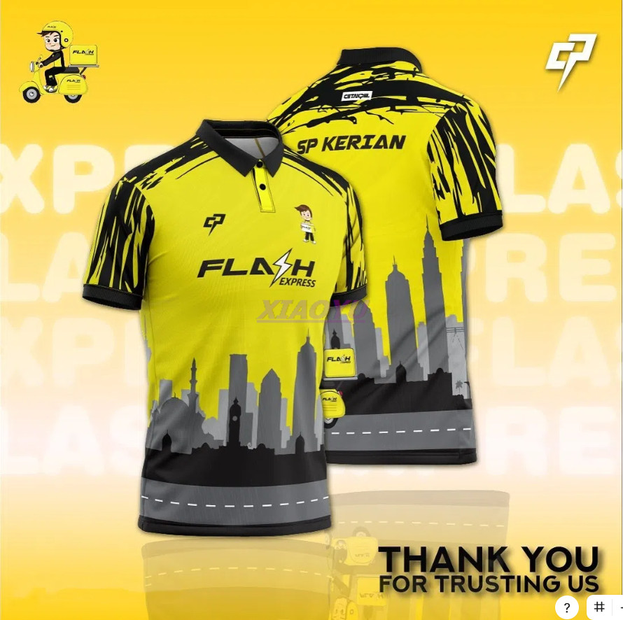 [พร้อมส่ง] เสื้อโปโลแขนสั้น ลาย Lawa bakhang jersi Flash Express 2025