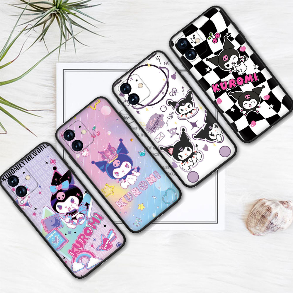 เคสสีดําสําหรับ Samsung Galaxy A16 A06 A55 A35 M35 M55 M55S M15 Kuromi 5Q39 เคสโทรศัพท์