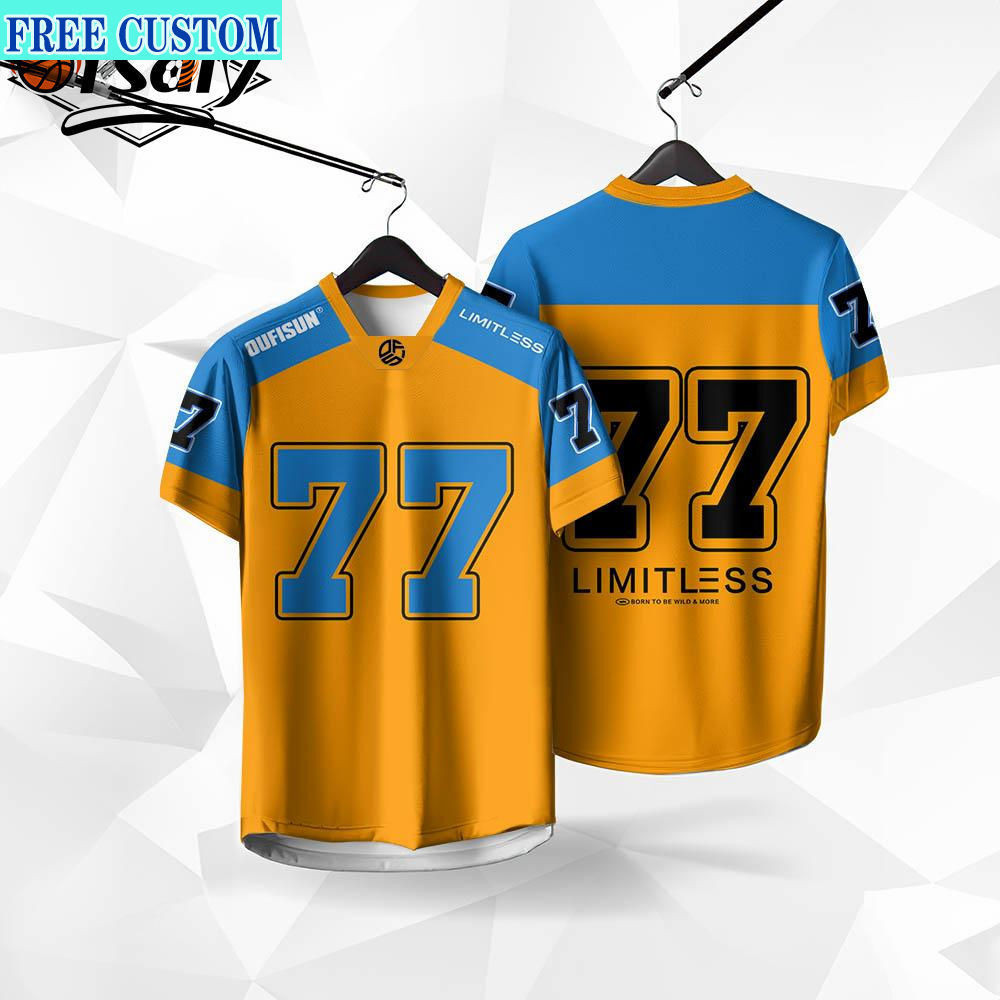 Campus Football Team Jersey for Men, No. 77 | Customizable Names | Breathable Sport Fashion Shirt