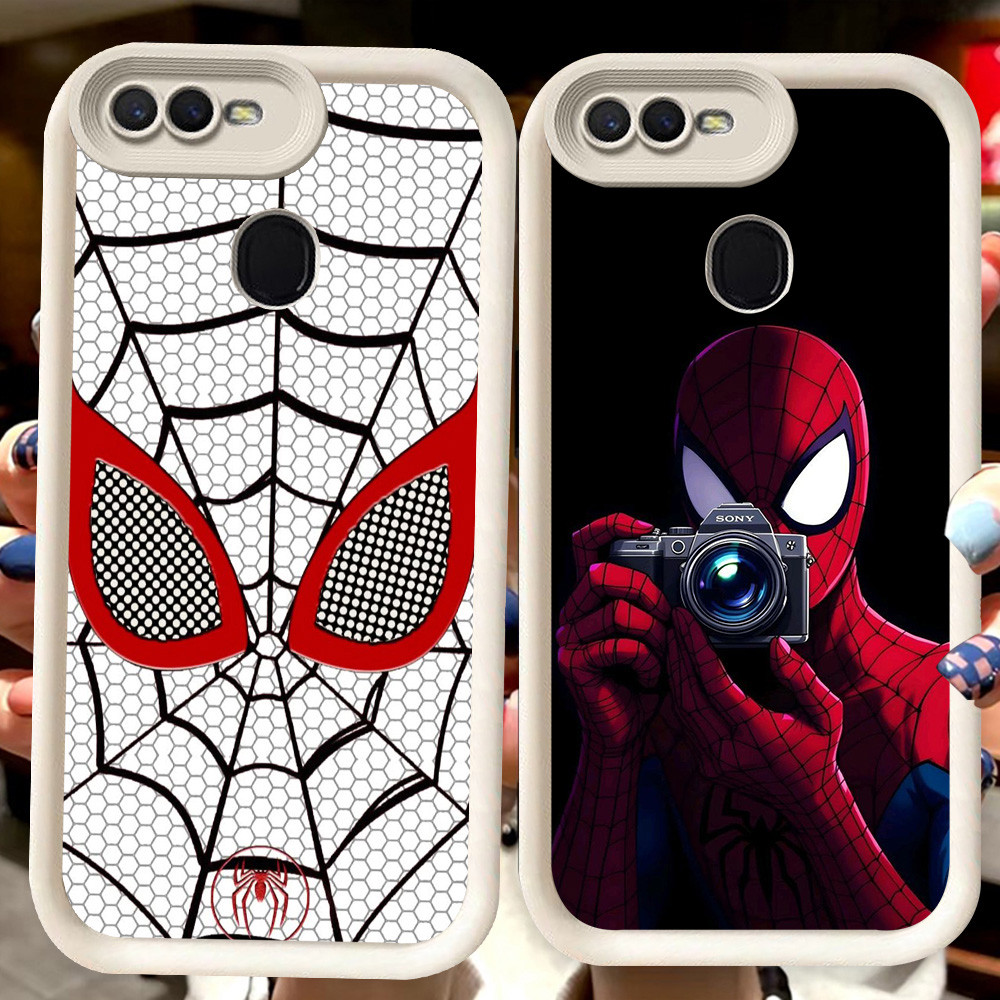 H64 Spider-Man ปลอกสีขาวสําหรับ OPPO F9 A12s A5S A1K A5 A3S A12E A7 A12 F7 F5 Pro